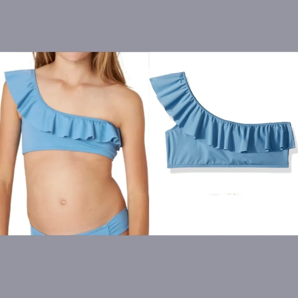 NEW Billabong [ Girls 14 ] Sol Searcher One Shoulder Bikini‎ Top Periwinkle